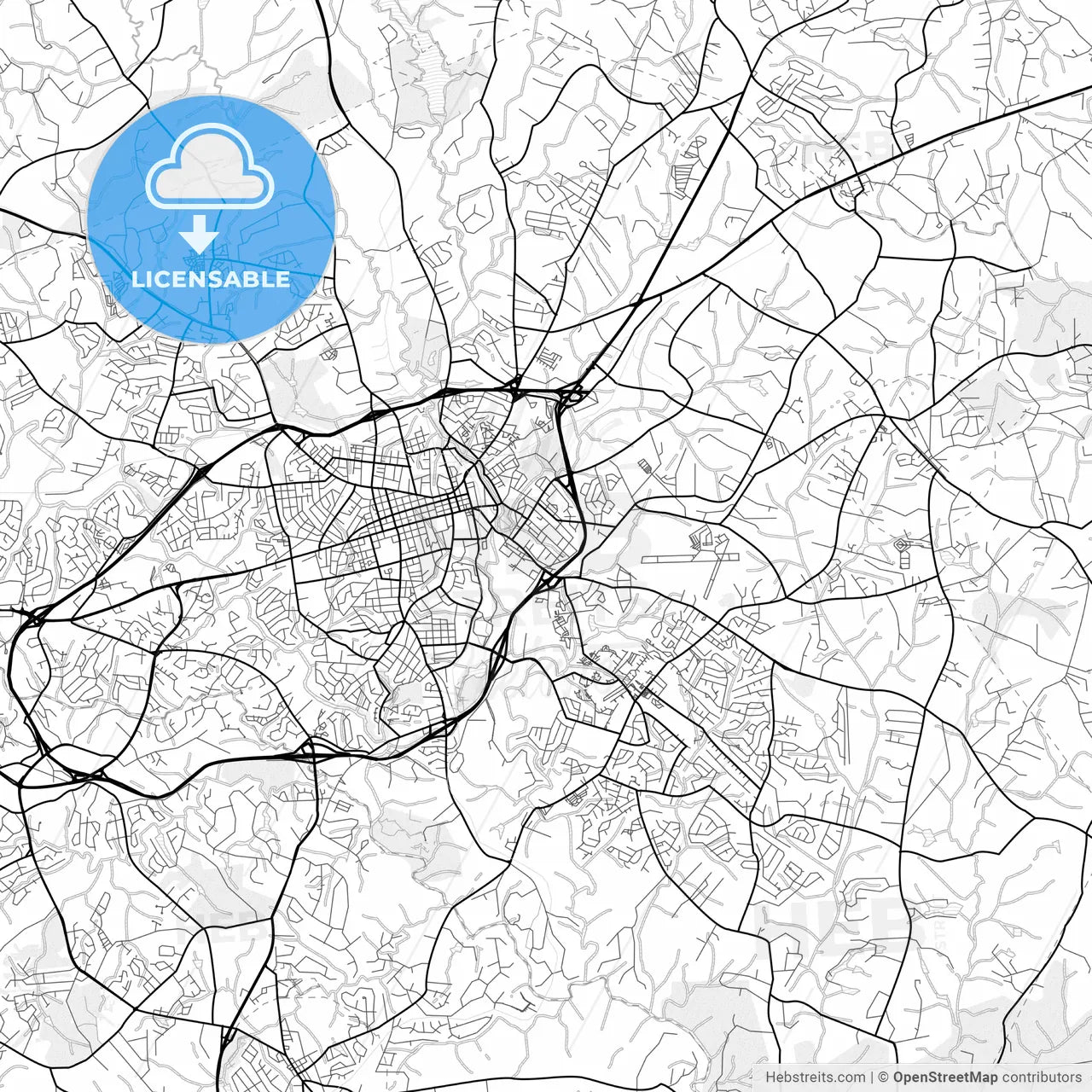 Vector PDF map of Athens-Clarke County, Georgia, United States