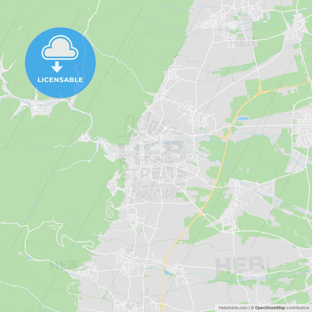 Neustadt an der Weinstraße, Germany printable street map