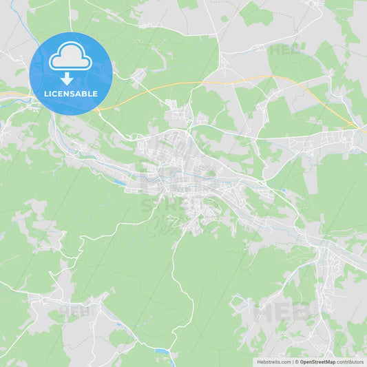 Eisenach, Germany printable street map