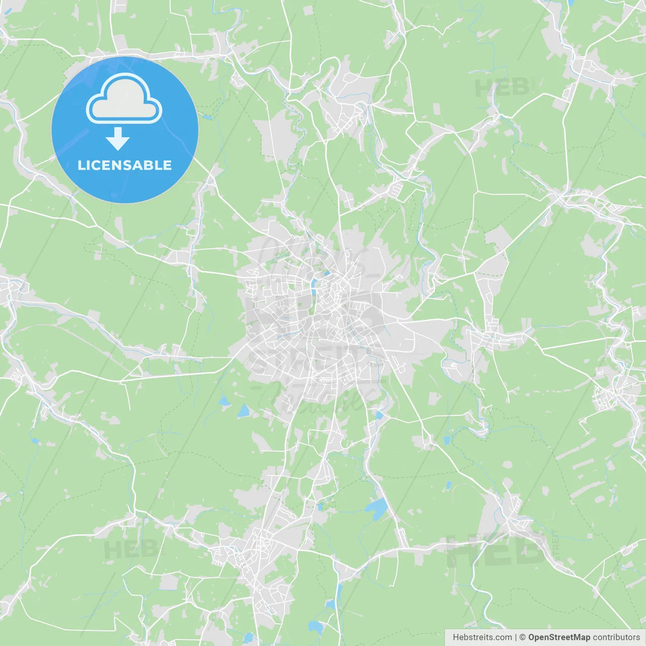 Freiberg, Germany printable street map