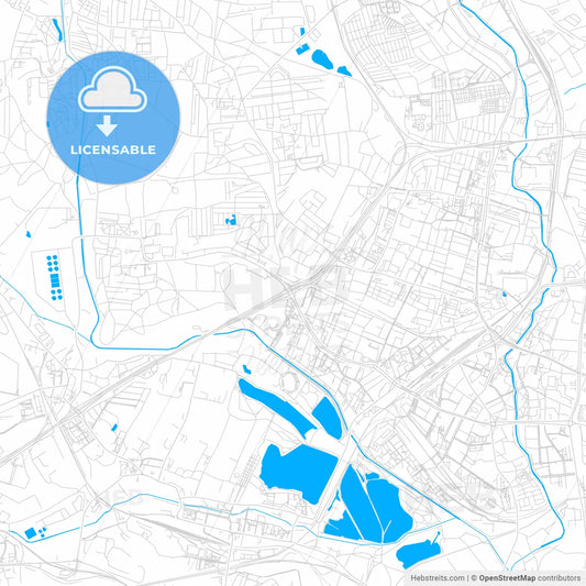 Sosnowiec, Poland bright two-toned vector map