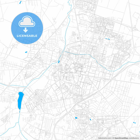 Radom, Poland bright two-toned vector map