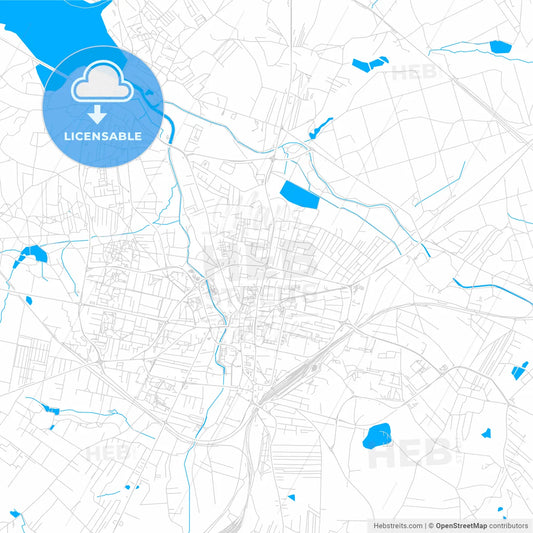 Rybnik, Poland bright two-toned vector map