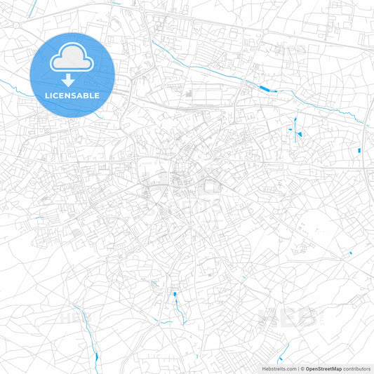 Zielona Góra, Poland bright two-toned vector map