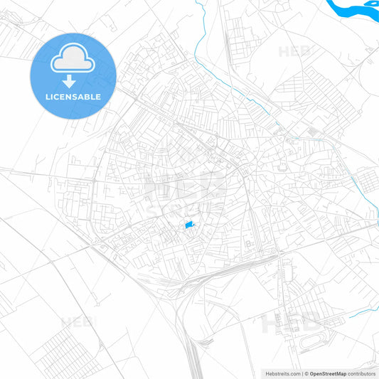 Ploiești, Romania bright two-toned vector map