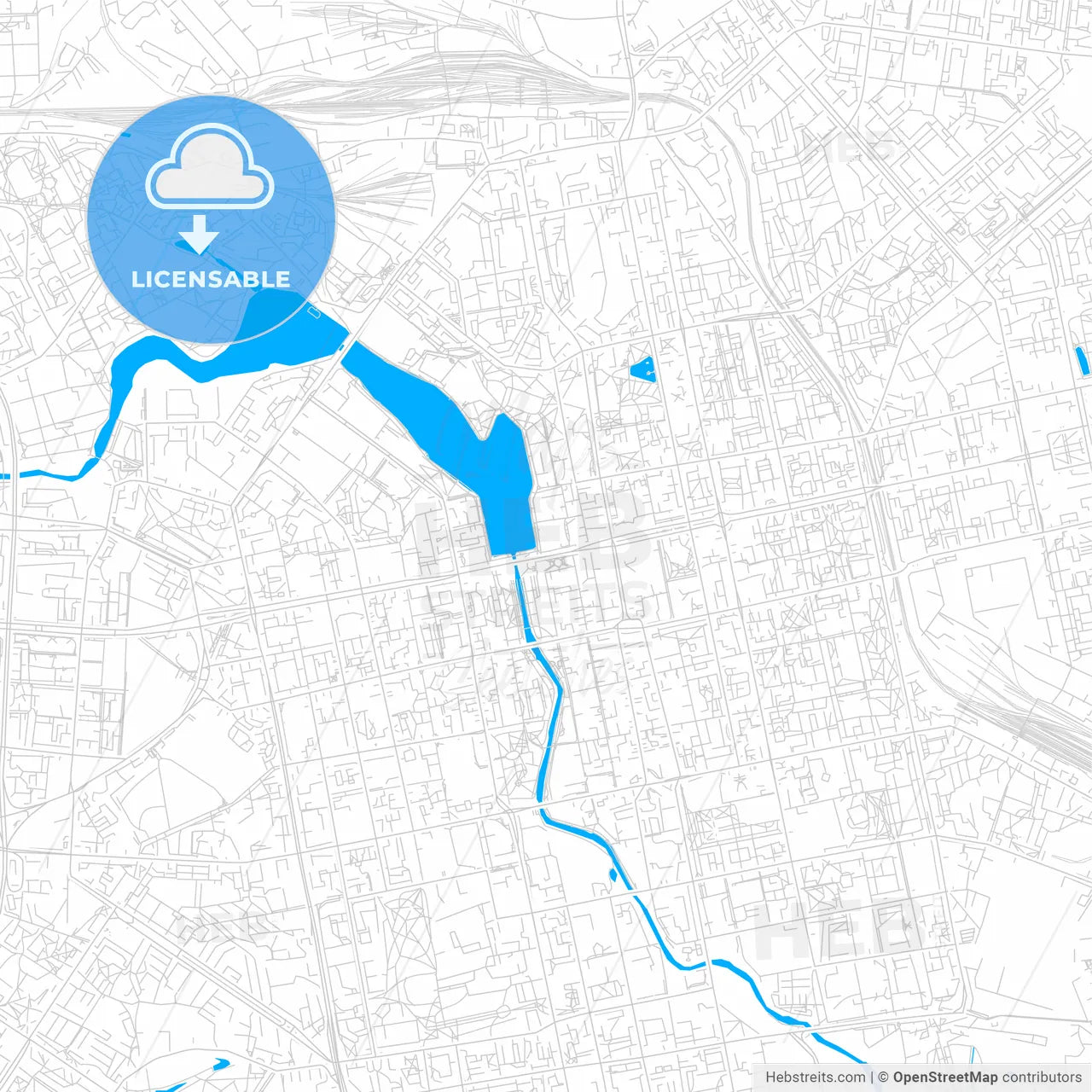 Yekaterinburg, Russia bright two-toned vector map