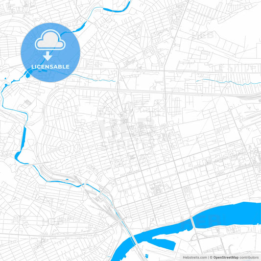 Rostov-on-Don, Russia bright two-toned vector map