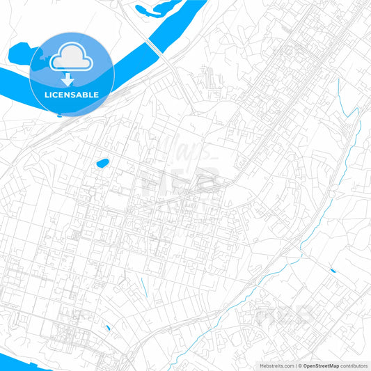Ufa, Russia bright two-toned vector map