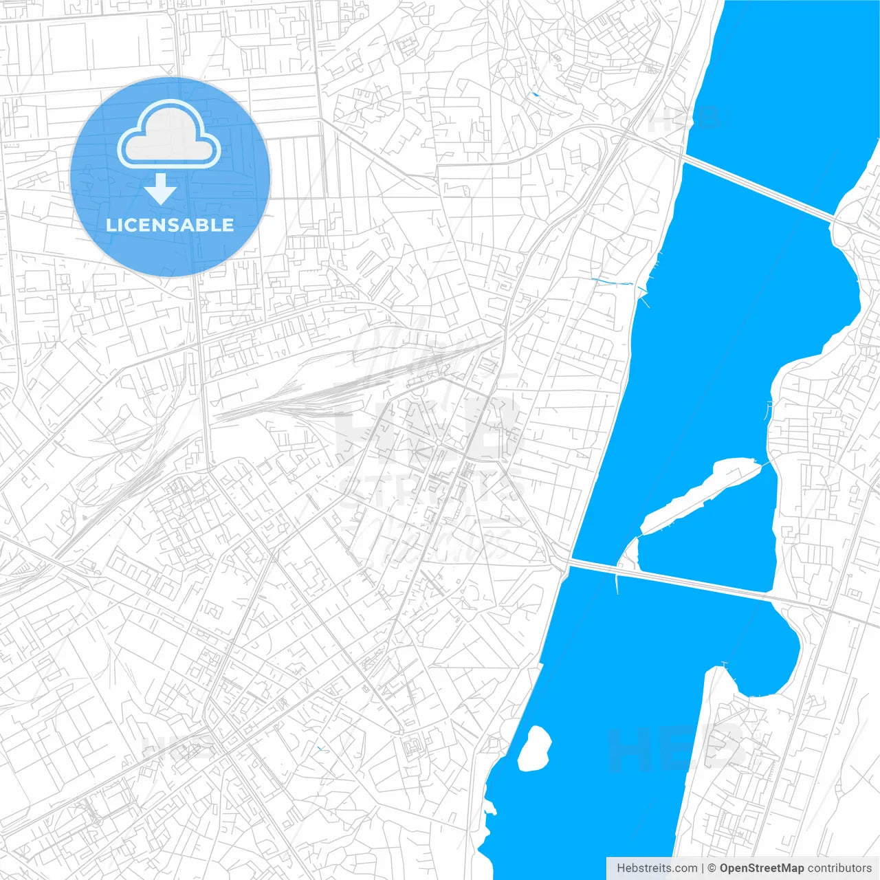 Voronezh, Russia bright two-toned vector map