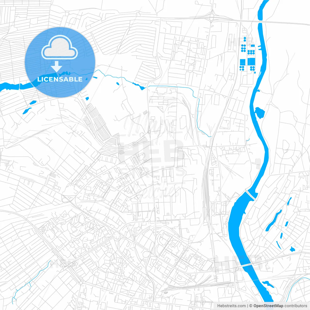 Penza, Russia bright two-toned vector map