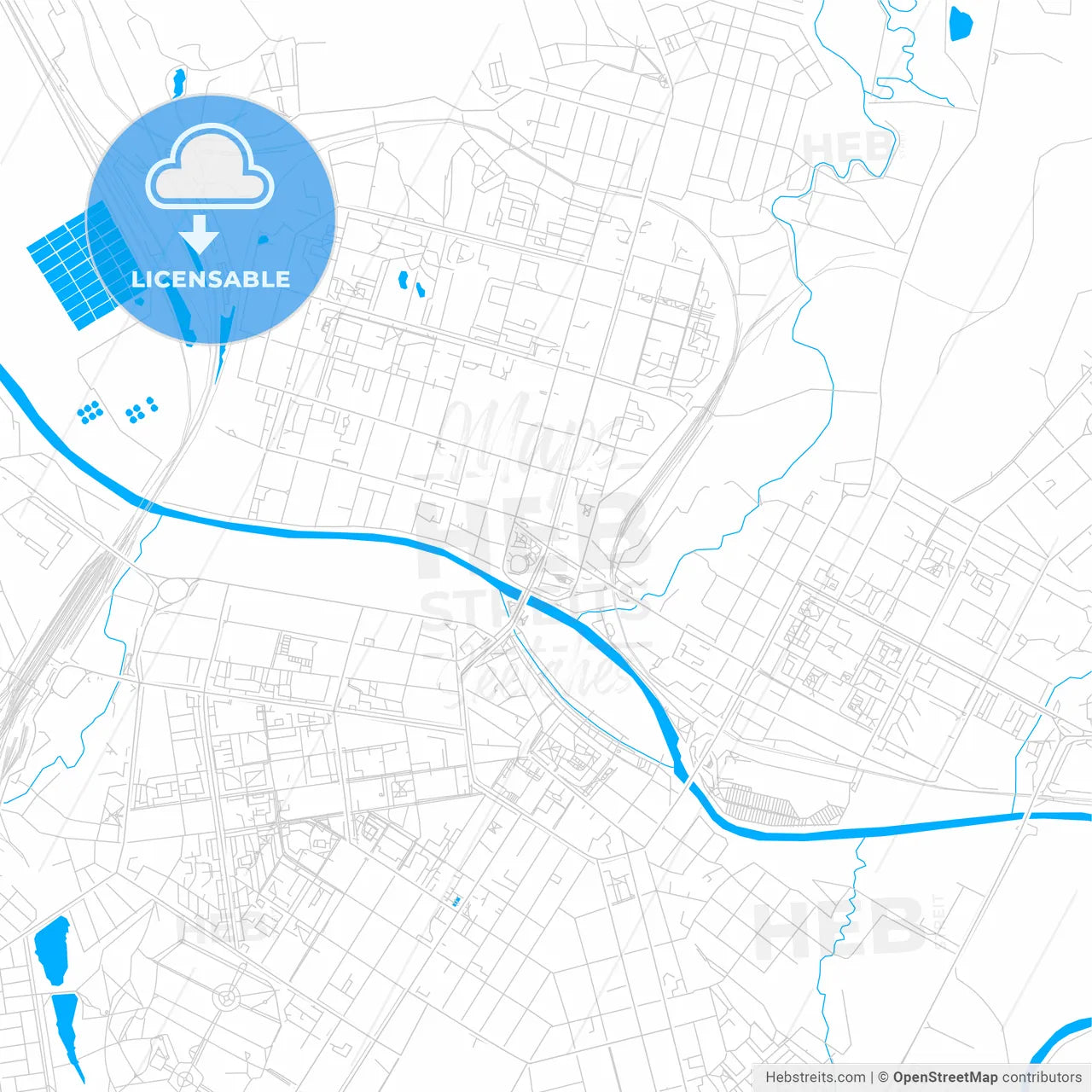 Tula, Russia bright two-toned vector map