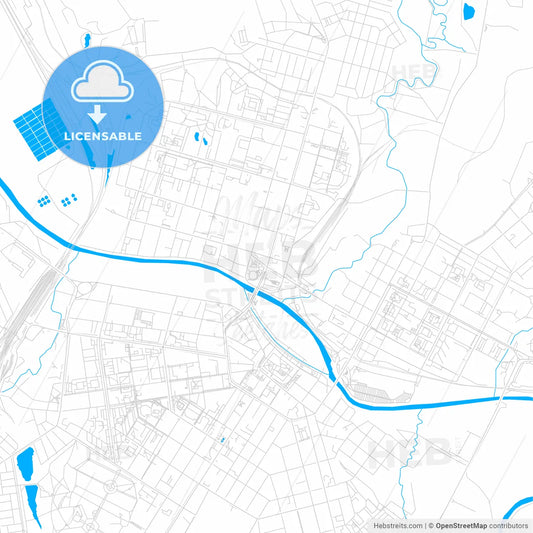 Tula, Russia bright two-toned vector map