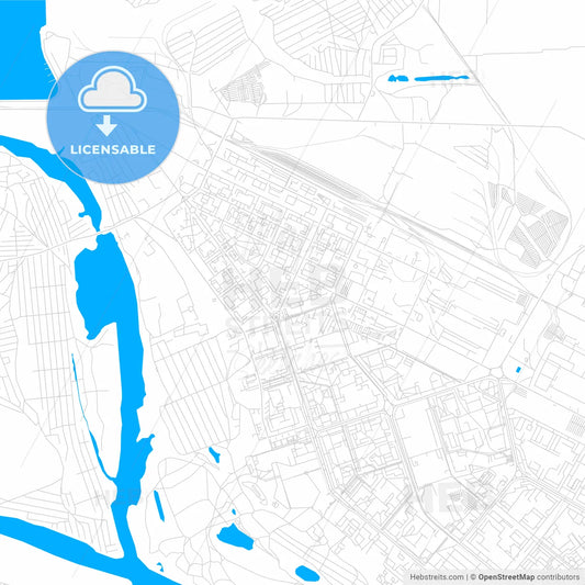 Volzhsky, Russia bright two-toned vector map