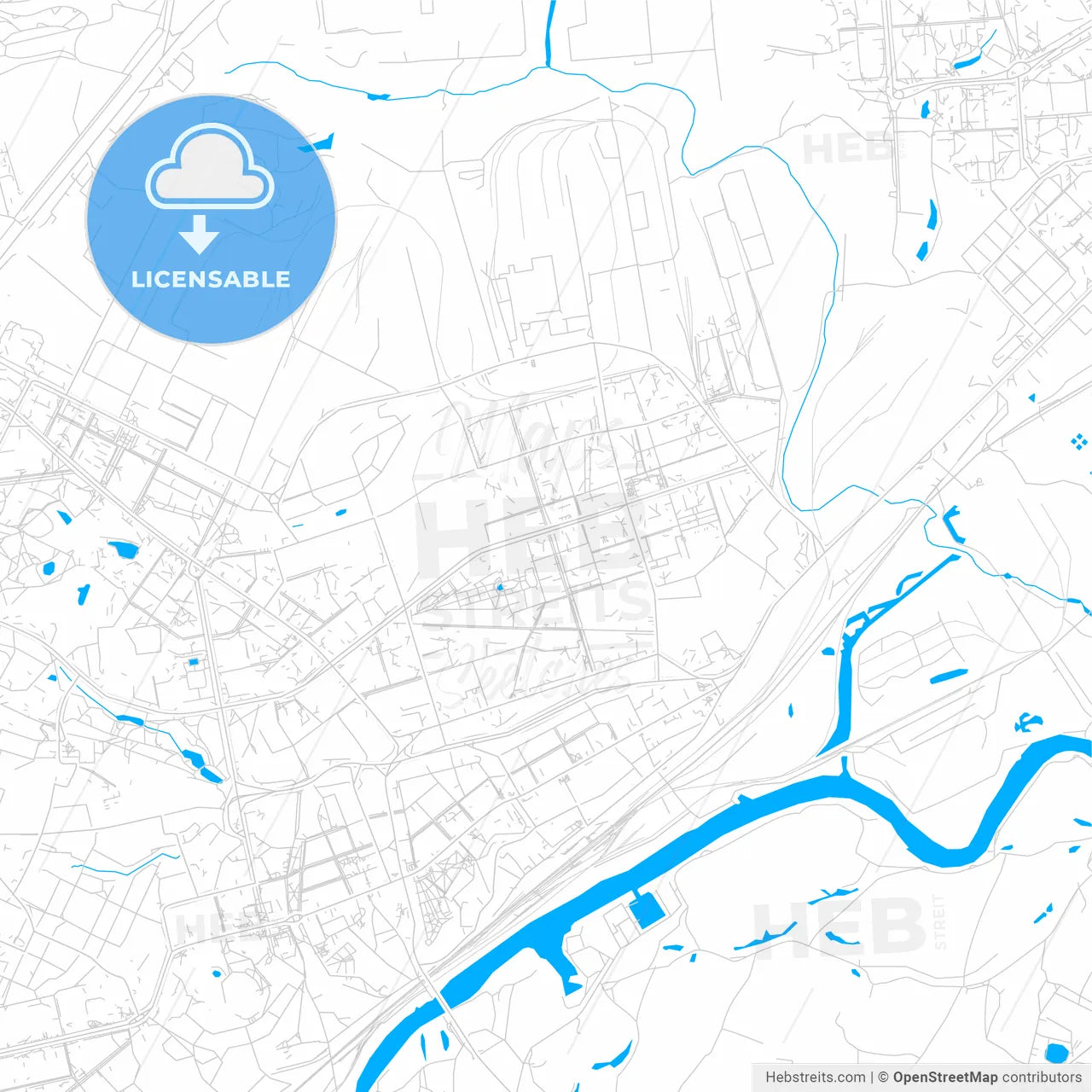 Vladimir, Russia bright two-toned vector map