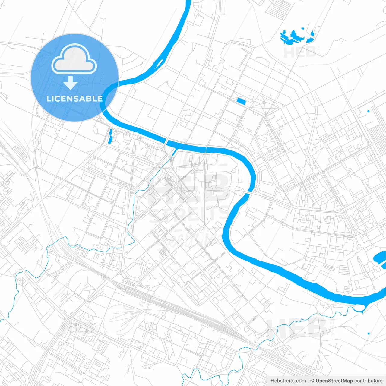 Vologda, Russia bright two-toned vector map