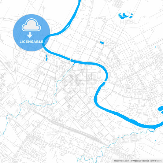 Vologda, Russia bright two-toned vector map
