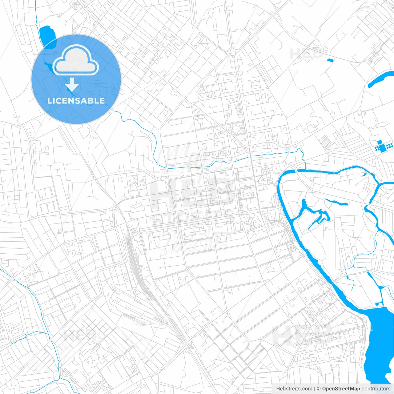 Tambov, Russia bright two-toned vector map