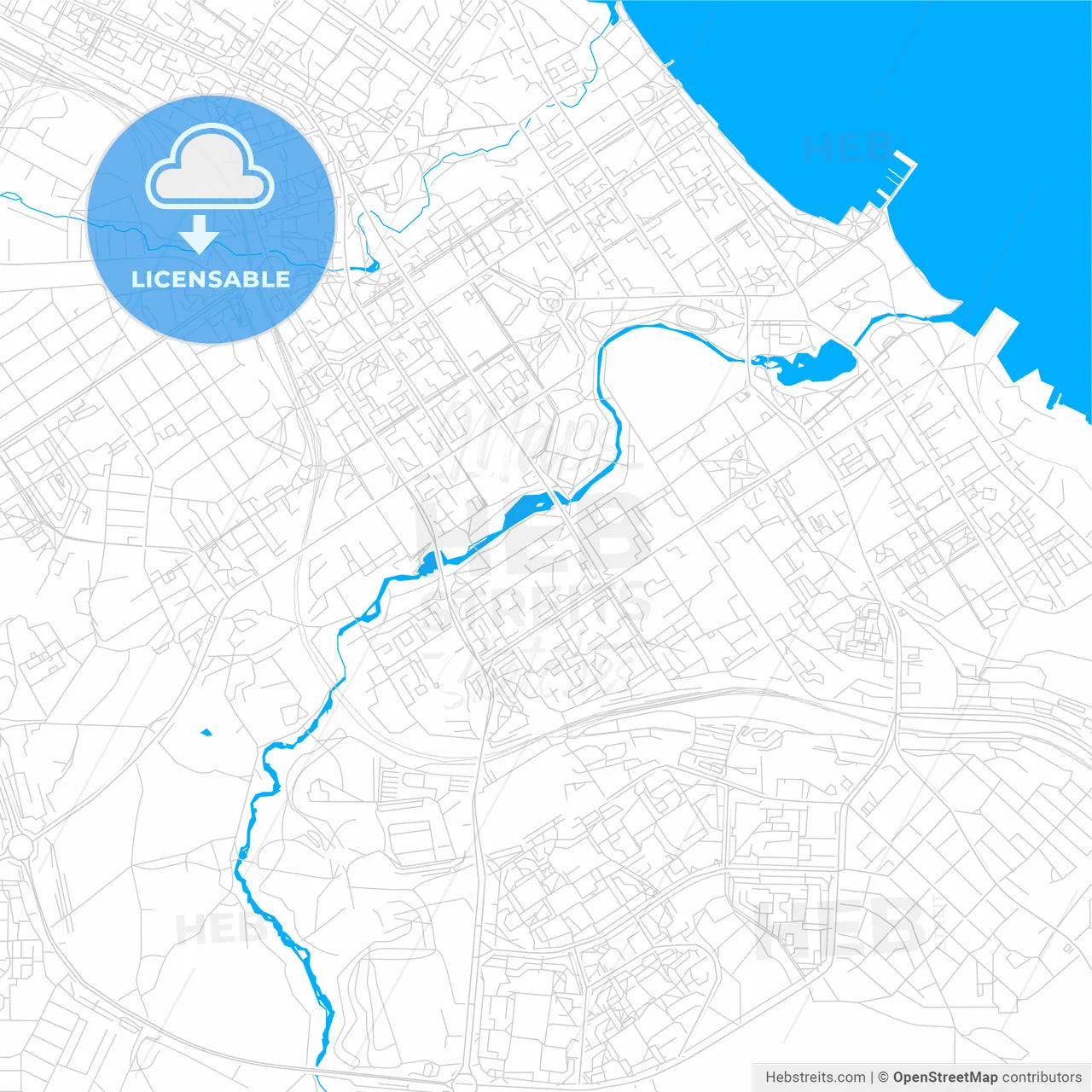 Petrozavodsk, Russia bright two-toned vector map