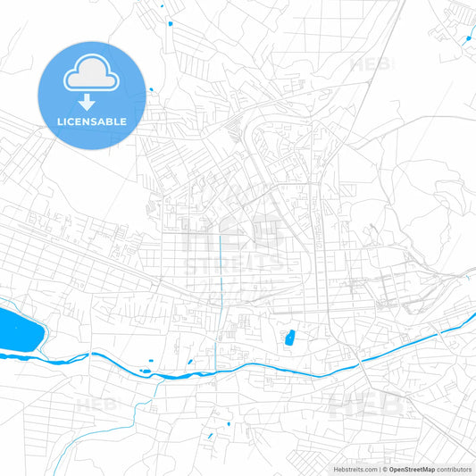 Pyatigorsk, Russia bright two-toned vector map
