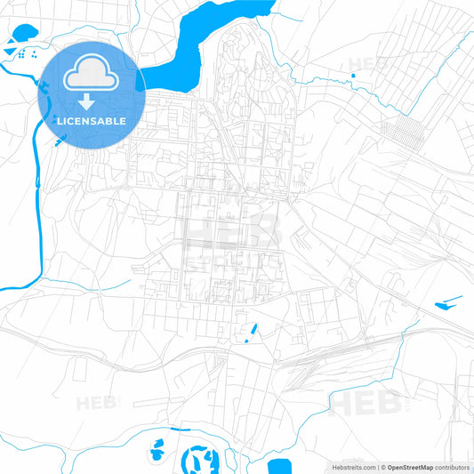 Pervouralsk, Russia bright two-toned vector map