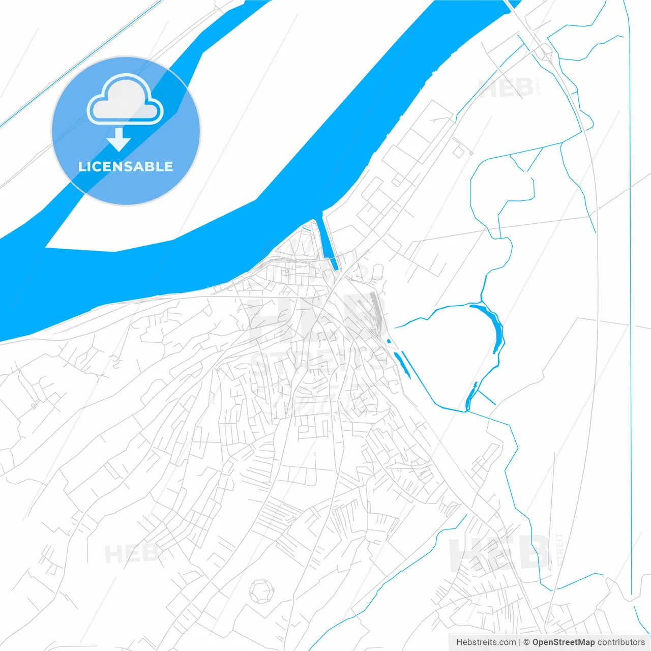 Smederevo, Serbia bright two-toned vector map