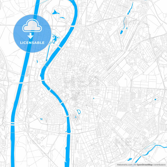 Sevilla, Spain bright two-toned vector map