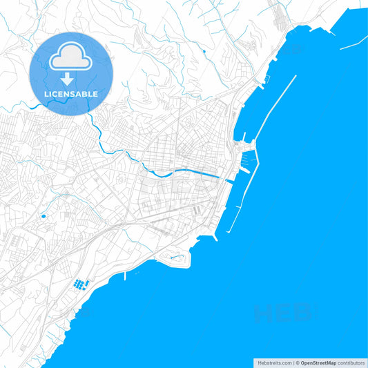 Santa Cruz de Tenerife, Spain bright two-toned vector map