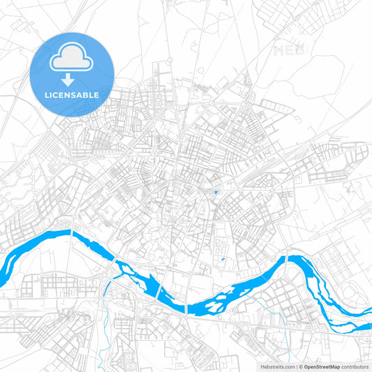 Salamanca, Spain bright two-toned vector map