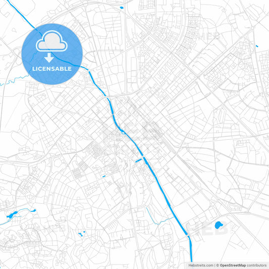 Uppsala, Sweden bright two-toned vector map