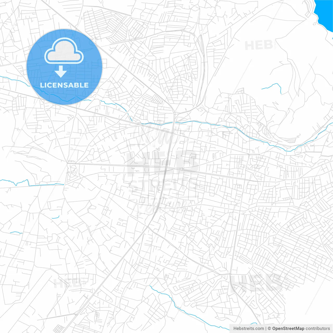 Van, Turkey bright two-toned vector map