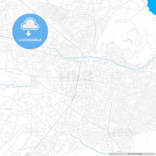 Van, Turkey bright two-toned vector map