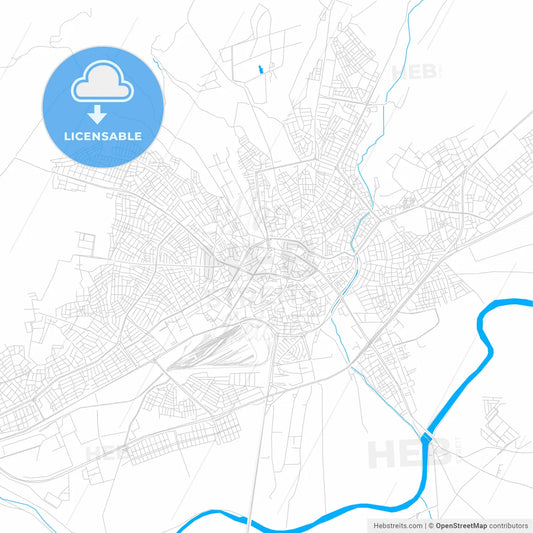 Sivas, Turkey bright two-toned vector map