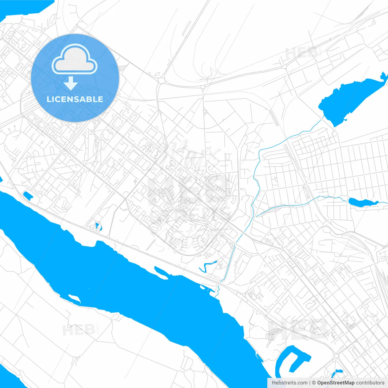 Zaporizhia, Ukraine bright two-toned vector map