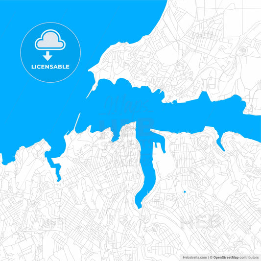Sevastopol, Ukraine bright two-toned vector map