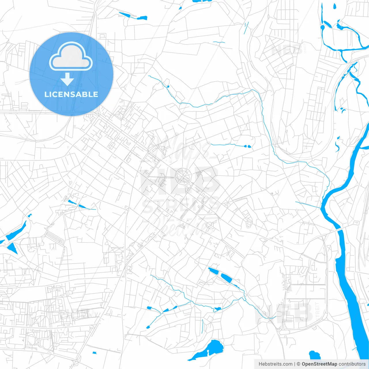 Poltava, Ukraine bright two-toned vector map