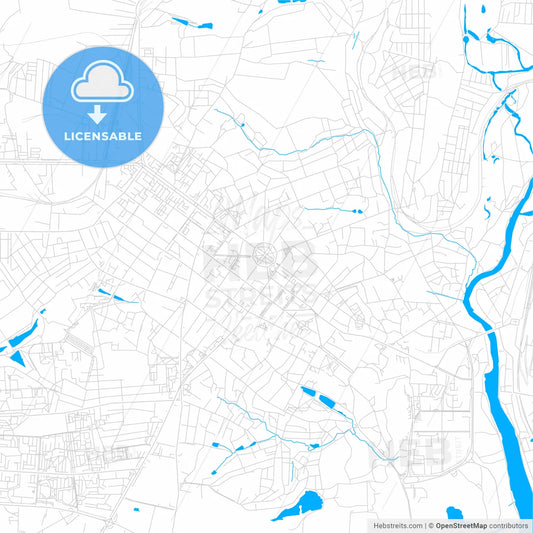 Poltava, Ukraine bright two-toned vector map
