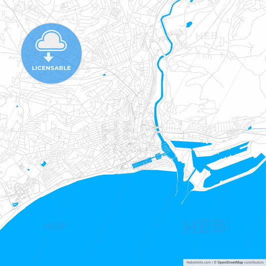 Swansea, Wales bright two-toned vector map
