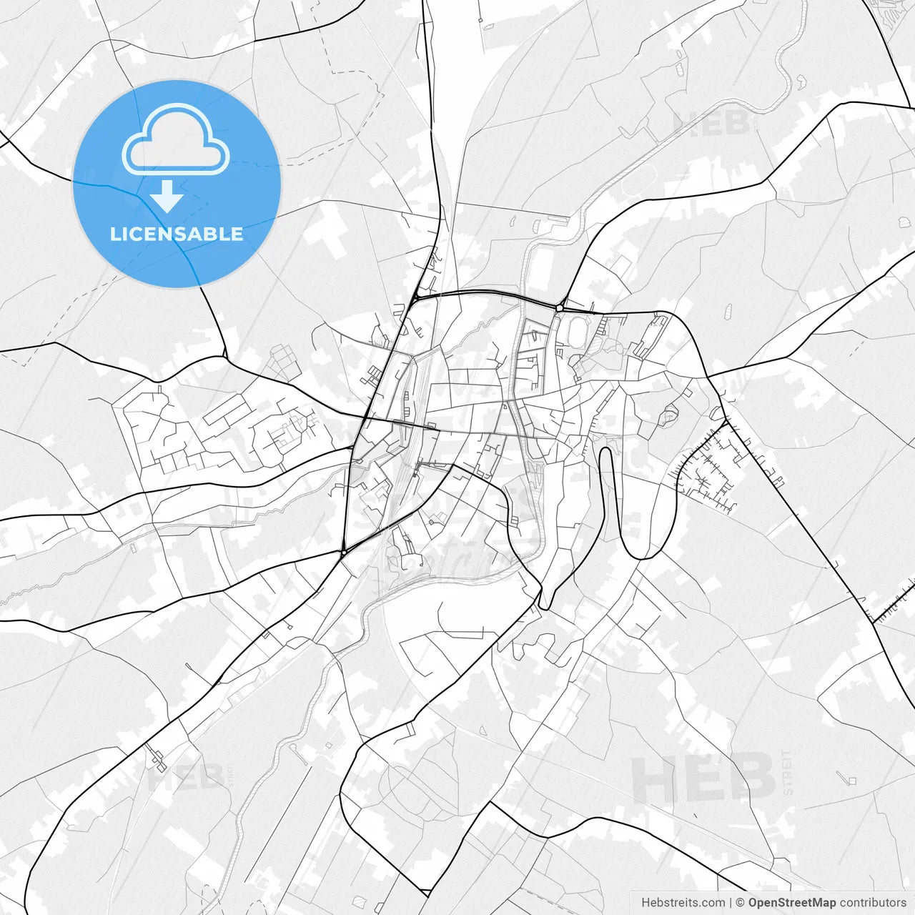 Vector PDF map of Geraardsbergen, Belgium
