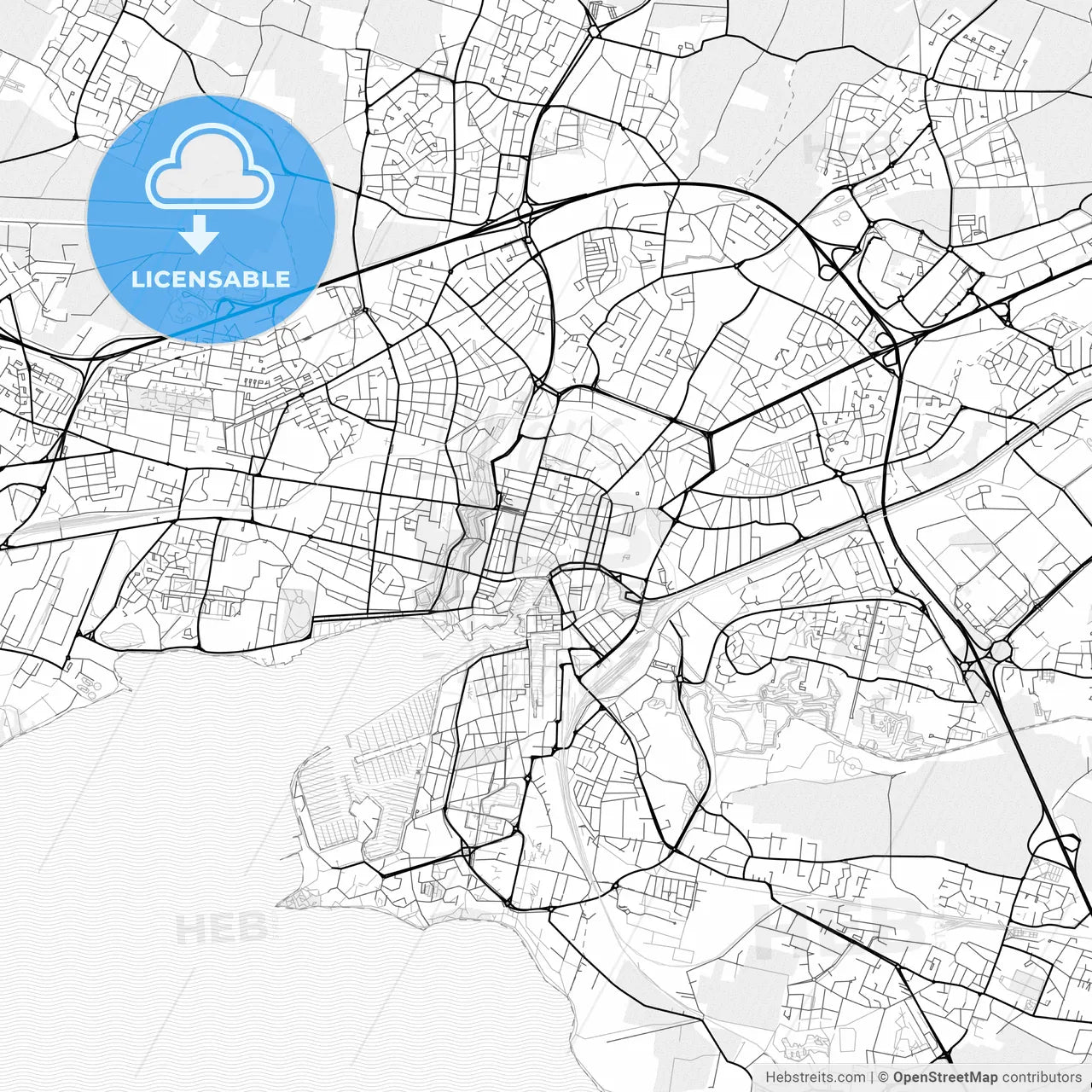 Vector PDF map of La Rochelle, France