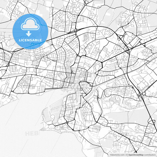 Vector PDF map of La Rochelle, France