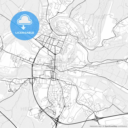 Vector PDF map of Charleville-Mézières, France