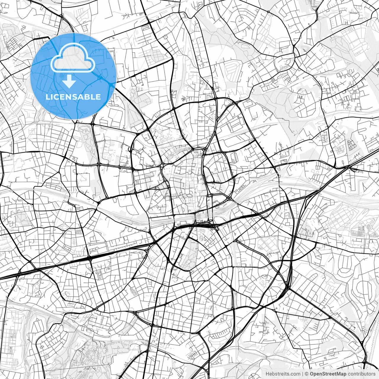 Vector PDF map of Essen, Germany