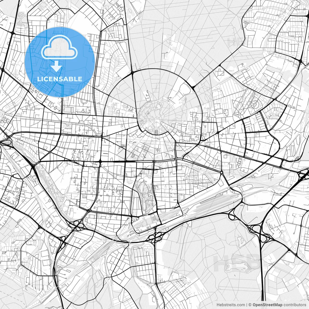 Vector PDF map of Karlsruhe, Germany
