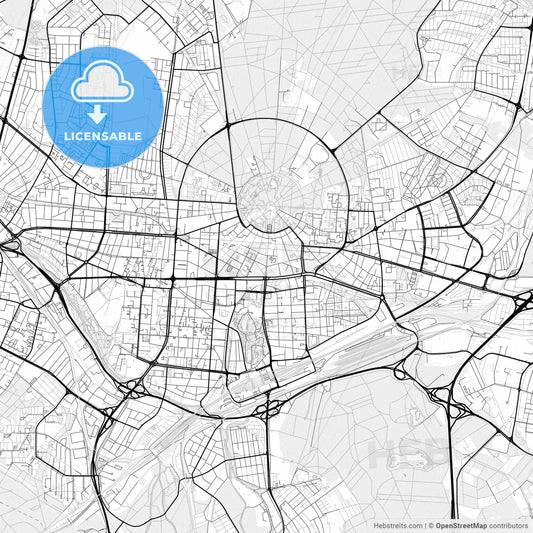 Vector PDF map of Karlsruhe, Germany