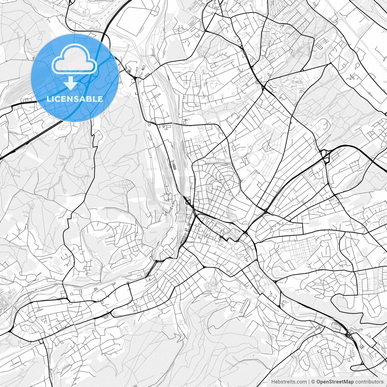 Vector PDF map of Hagen, Germany