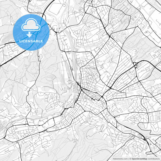 Vector PDF map of Hagen, Germany