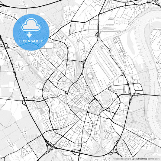 Vector PDF map of Neuss, Germany