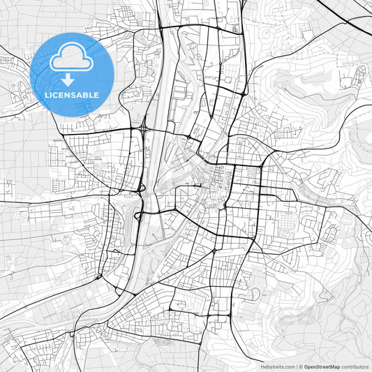 Vector PDF map of Heilbronn, Germany