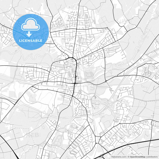 Vector PDF map of Lunen, Germany