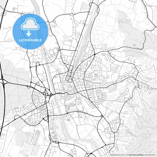 Vector PDF map of Offenburg, Germany